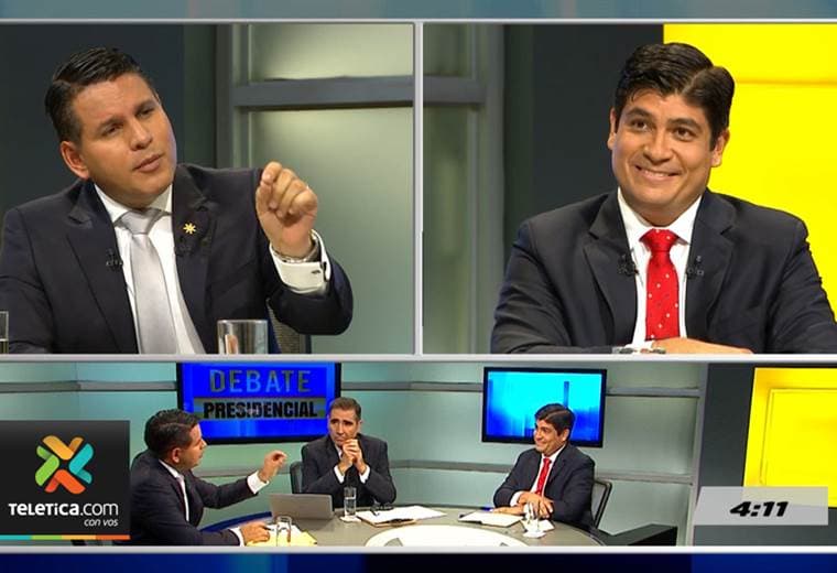 Así vivieron los dos candidatos presidenciales los minutos previos al debate de su Teletica